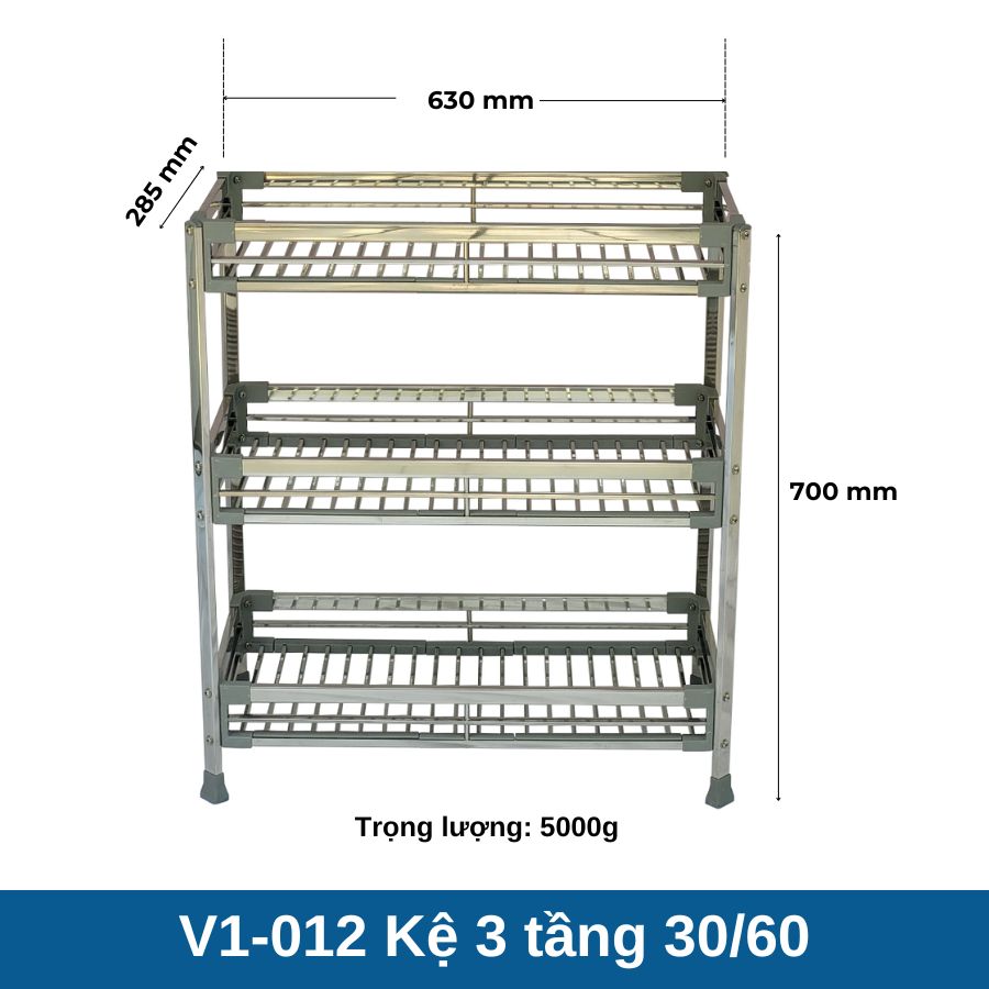 Kệ inox 3 tầng V1