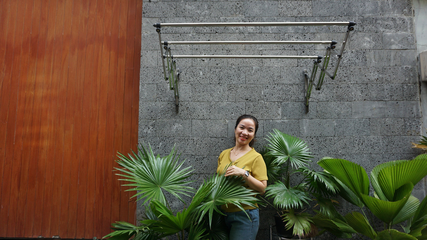 Sào phơi đồ inox - Sào treo tường 3 thanh (1m2)