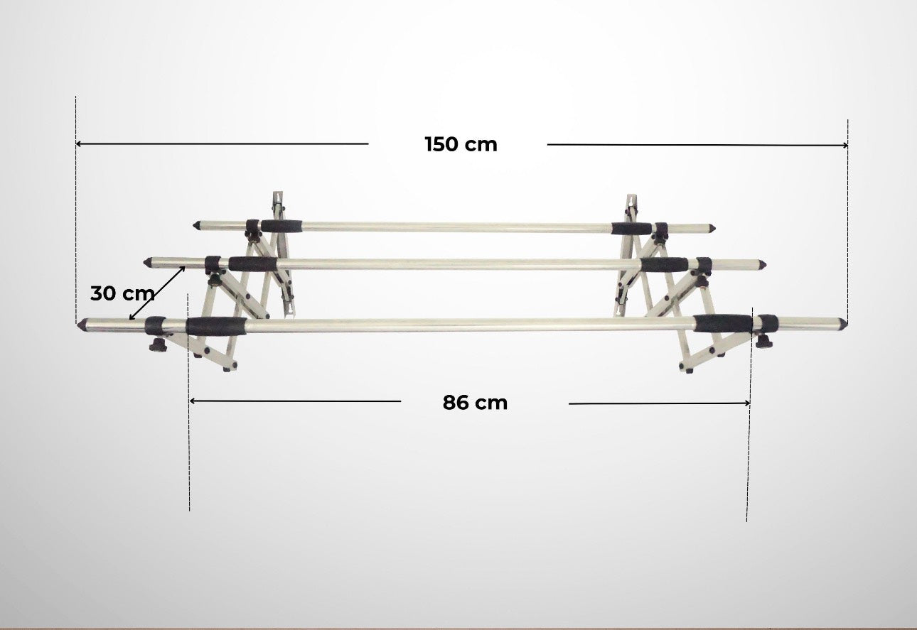 Sào phơi đồ inox - Sào treo tường 3 thanh (1m2)