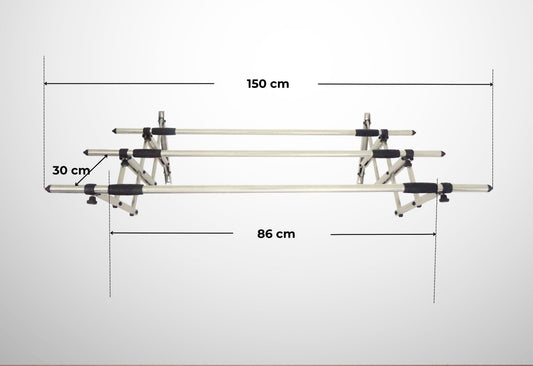 Sào phơi đồ inox - Sào treo tường 3 thanh (1m2)