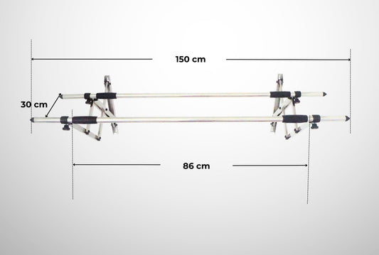 Sào phơi đồ inox - Sào treo tường 2 thanh (1m2)