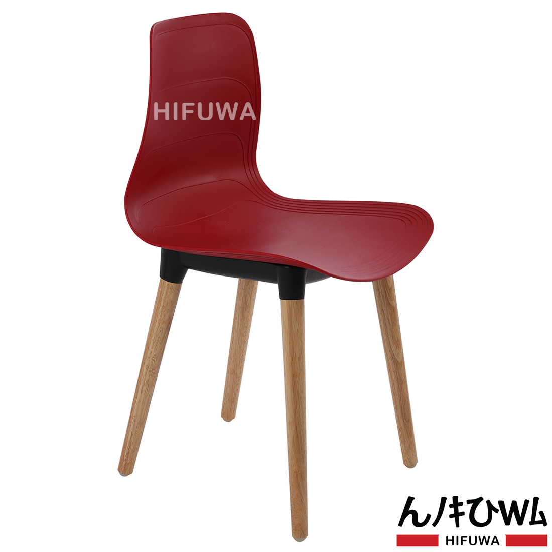 Ghế nhựa chân gỗ - HIFUWA-G (Đỏ đậm)