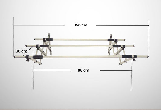 Sào phơi đồ inox - Sào treo tường 3 thanh (1m5)