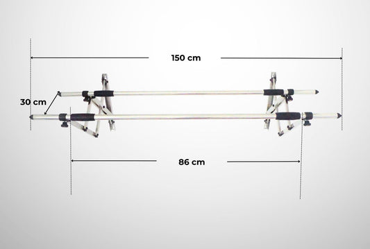 Sào phơi đồ inox - Sào treo tường 2 thanh (1m5)