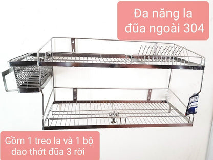 Kệ chén bát Inox - Kệ đa năng 2 tầng đũa III rời La inox304 - Gia dụng inoxvin