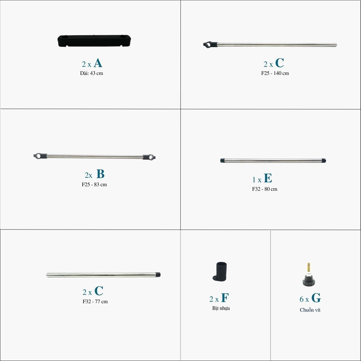 Sào phơi đồ inox - Sào phơi đồ tăng giảm đơn trơn khoen INOXVIN