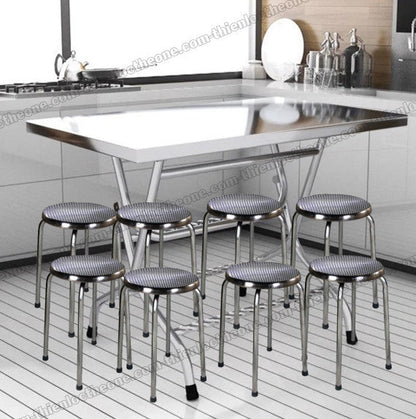 Bàn ghế ăn inox - Bàn ăn chữ nhật INOXVIN cao cấp