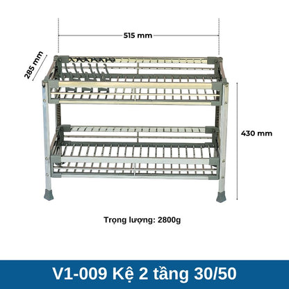 Kệ inox 2 tầng V1