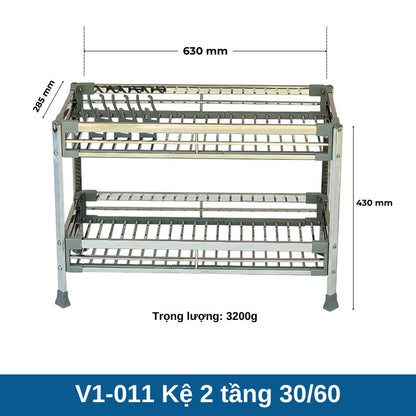 Kệ inox 2 tầng V1