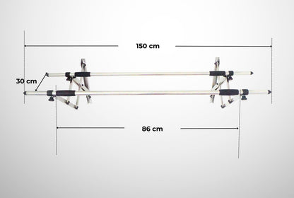 Sào phơi đồ inox - Sào treo tường 2 thanh (1m2)